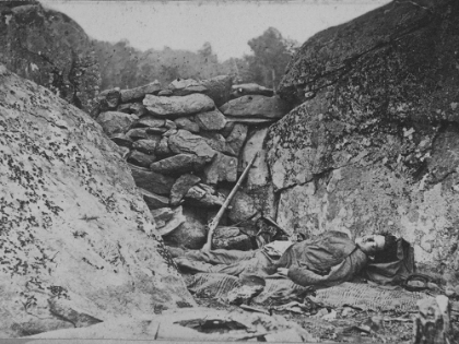 Picture of ROCKS COULD NOT SAVE HIM AT THE BATTLE OF GETTYSBURG