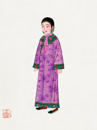 Picture of WOMAN IN PURPLE MANCHU ROBE