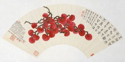 Picture of LYCHEES ON A CHINESE FAN