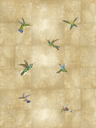 Picture of HUMMINGBIRDS ON GOLD III