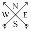 Picture of COMPASS BLACK ON WHITE