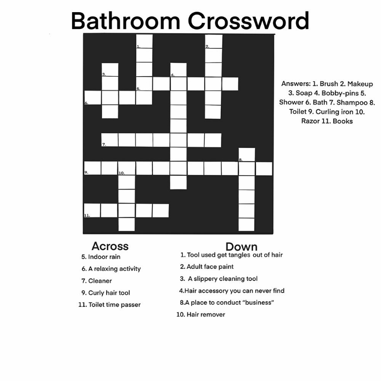 Picture of BATHROOM CROSSWORD