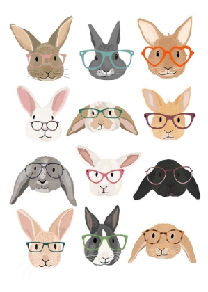 Picture of RABBITS IN GLASSES