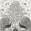 Picture of PEACOCK GARDEN VIII BW
