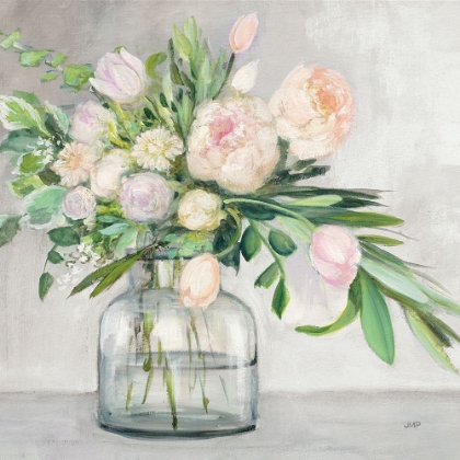 Picture of BLUSHING SPRING BOUQUET GRAY SQ