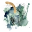 Picture of GREEN SPLASH ABSTRACT I