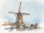 Picture of WINDMILL WATERCOLOR II