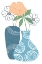 Picture of BLUE DECORATIVE POTS II