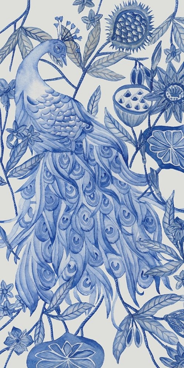 Picture of PEACOCK IN INDIGO I