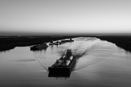 Picture of SABINE PASS WATERWAY SEPARATING TEXAS FROM LOUISIANA