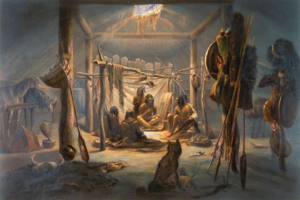 Picture of THE INTERIOR OF THE HUT OF A MANDAN CHIEF