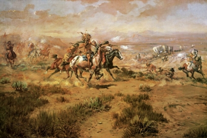 Picture of THE ATTACK ON THE WAGON TRAIN