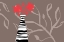 Picture of RED FLOWERS IN STRIPED VASE