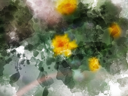 Picture of YELLOW FLORAL ON GREEN