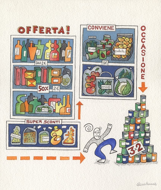 Picture of SUPERMARKET SALES WITH MULTICOLOURED PRODUCTS I