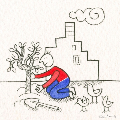 Picture of MAN PLANTING A TREE