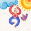 Picture of HAPPY MAN FLYING WITH A BIRD