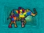 Picture of MULTICOLOURED ELEPHANT ON TOURQUOISE BACKGROUND