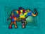 Picture of MULTICOLOURED ELEPHANT ON TOURQUOISE BACKGROUND