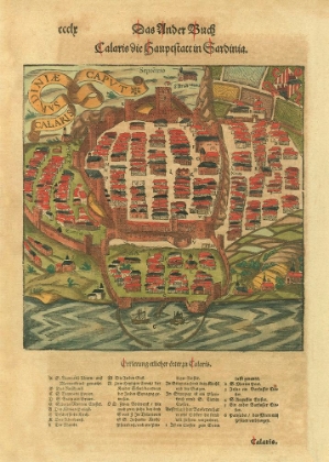 Picture of OLD GERMAN MAP OF CAGLIARI CITY 
