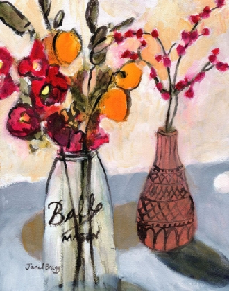 Picture of STILL LIFE WITH MASON JAR AND FLOWERS