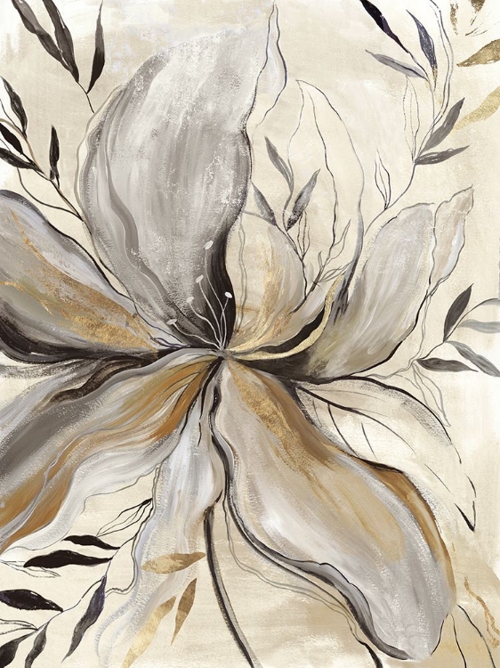Picture of GOLD CHARCOLE FLOWER II