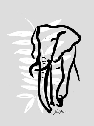 Picture of INKED SAFARI LEAVES II-ELEPHANT