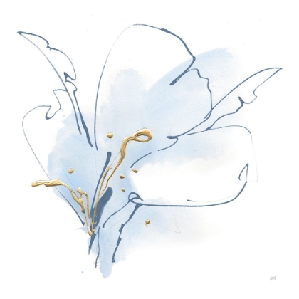 Picture of BLUE AND GOLD FLORAL II