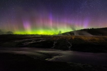 Picture of AURORA BOREALIS III, UPPER GEYSER BASIN, YELLOWSTONE NATIONAL PARK