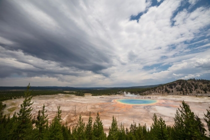 Picture of BUILDING STORM OVER GRAND PRISMATIC SPRING, YELLOWSTONE NATIONAL PARK