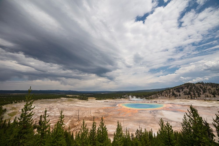 Picture of BUILDING STORM OVER GRAND PRISMATIC SPRING, YELLOWSTONE NATIONAL PARK
