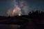 Picture of MILKY WAY AND CASTLE GEYSER OVER THE FIREHOLE RIVER, YELLOWSTONE NATIONAL PARK