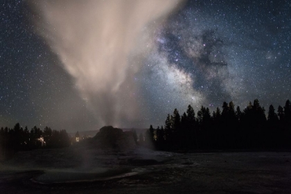 Picture of MILKY WAY OVER CASTLE GEYSER, YELLOWSTONE NATIONAL PARK