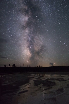 Picture of MILKY WAY OVER SILEX SPRING RUNOFF, YELLOWSTONE NATIONAL PARK
