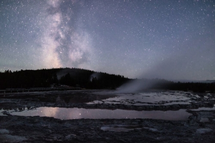 Picture of MILKY WAY REFLECTING AT GREAT FOUNTAIN GEYSER, YELLOWSTONE NATIONAL PARK
