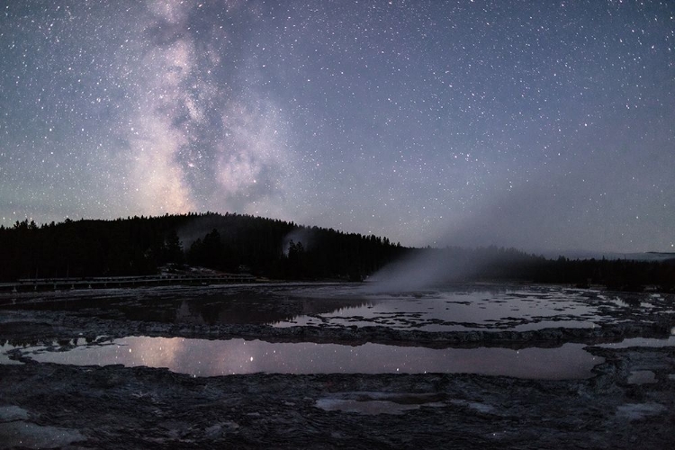 Picture of MILKY WAY REFLECTING AT GREAT FOUNTAIN GEYSER, YELLOWSTONE NATIONAL PARK