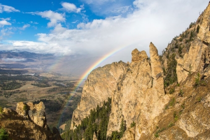 Picture of RAINBOWS FROM BUNSEN PEAK, MAMMOTH HOT SPRINGS, YELLOWSTONE NATIONAL PARK