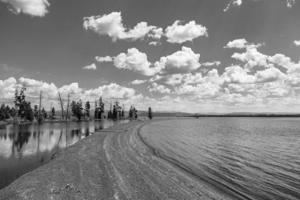 Picture of SAND BAR IN WOLF BAY, YELLOWSTONE NATIONAL PARK
