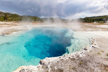 Picture of SAPPHIRE POOL STEAMING, YELLOWSTONE NATIONAL PARK