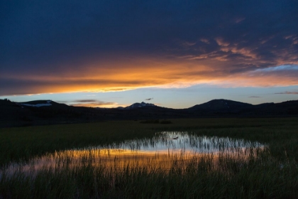 Picture of SPRING SUNSET, SWAN LAKE, YELLOWSTONE NATIONAL PARK