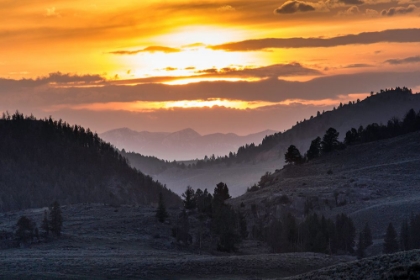 Picture of SUNSET, LAMAR VALLEY, YELLOWSTONE NATIONAL PARK