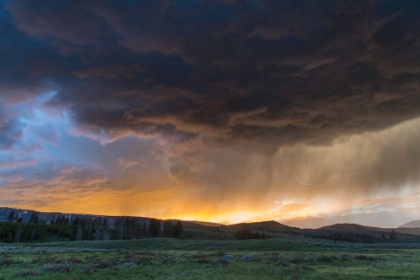 Picture of THUNDERSTORM AT SUNSET, SWAN LAKE FLAT, YELLOWSTONE NATIONAL PARK