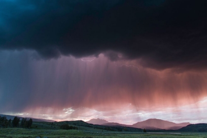 Picture of THUNDERSTORM AT SUNSET, SWAN LAKE FLAT, YELLOWSTONE NATIONAL PARK