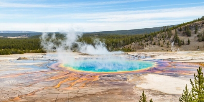 Picture of VIEW FROM THE GRAND PRISMATIC OVERLOOK TRAIL, YELLOWSTONE NATIONAL PARK