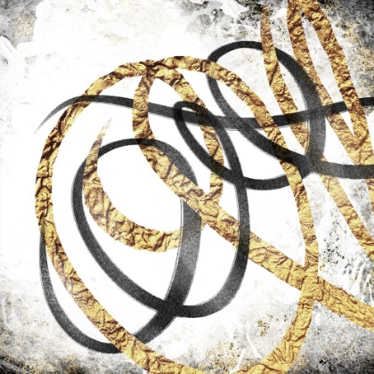 Picture of GOLD AND BLACK SCRIBBLE 3
