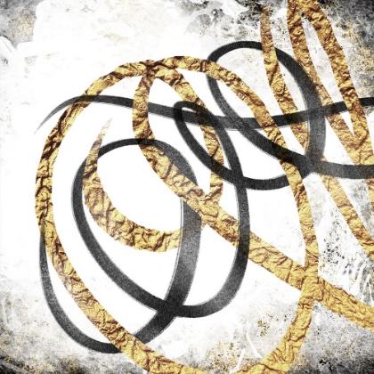 Picture of GOLD AND BLACK SCRIBBLE 3