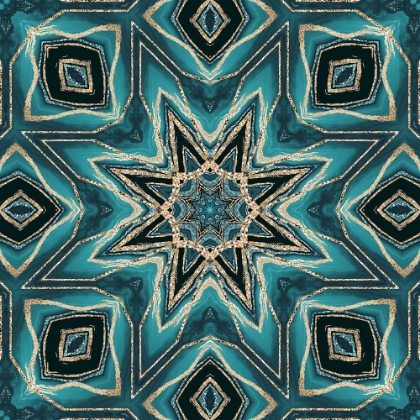 Picture of GOLD TEAL TILE IV