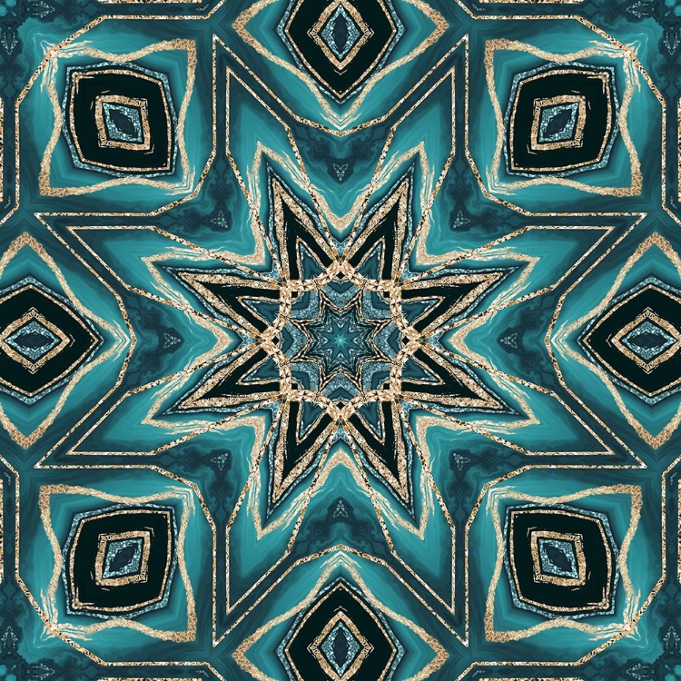 Picture of GOLD TEAL TILE IV