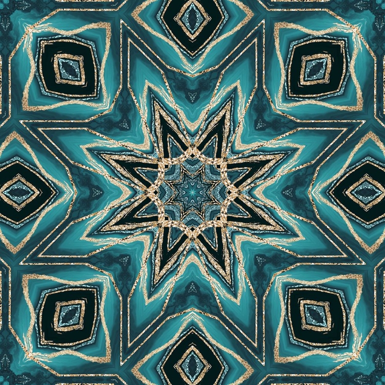 Picture of GOLD TEAL TILE IV