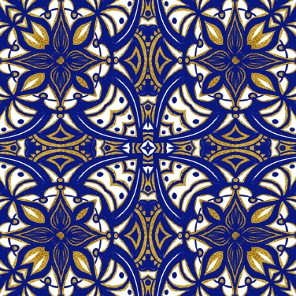 Picture of GOLD BLUE VINTAGE TILE I